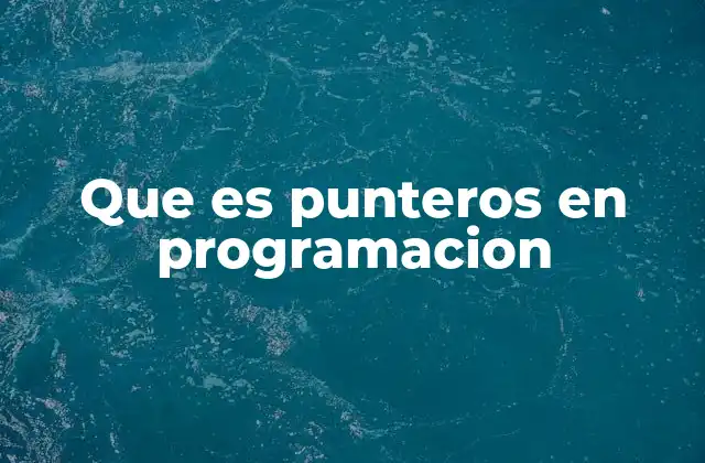 Que es Punteros en Programacion
