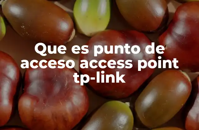 Que es Punto de Acceso Access Point Tp-link