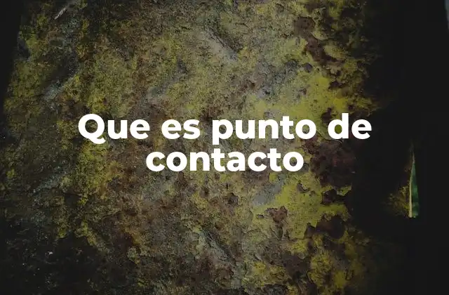 Que es Punto de Contacto