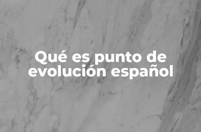 Qué es Punto de Evolución Español