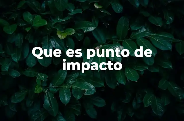 Que es Punto de Impacto