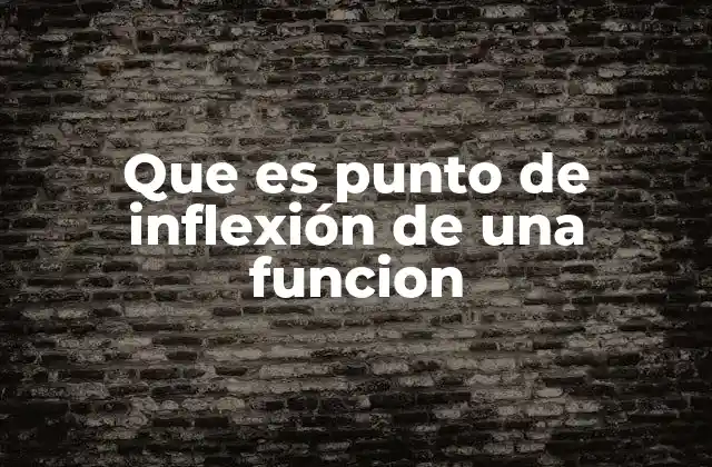 Que es Punto de Inflexión de una Funcion