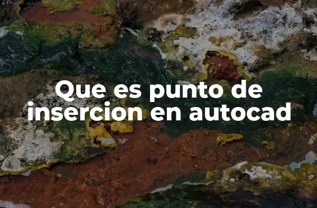 Que es Punto de Insercion en Autocad