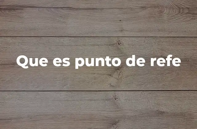 Que es Punto de Refe
