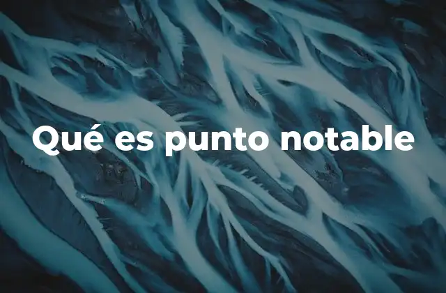 Qué es Punto Notable