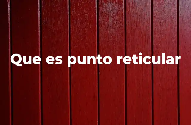 Que es Punto Reticular