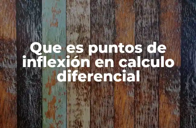 Que es Puntos de Inflexión en Calculo Diferencial