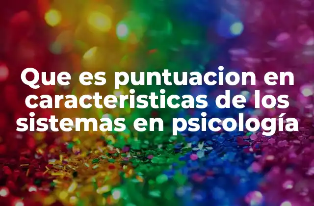 Que es Puntuacion en Caracteristicas de los Sistemas en Psicología