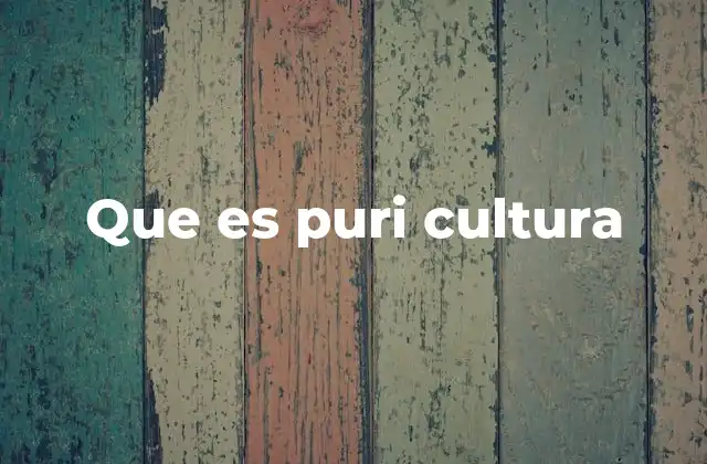 Que es Puri Cultura
