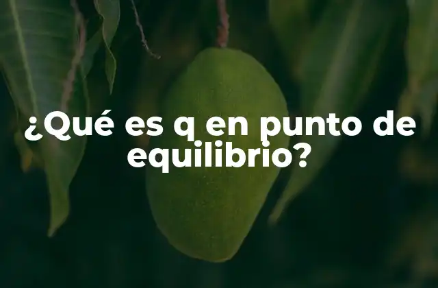 ¿qué es Q en Punto de Equilibrio?