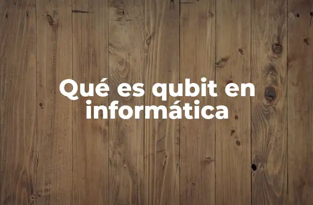 Qué es Qubit en Informática