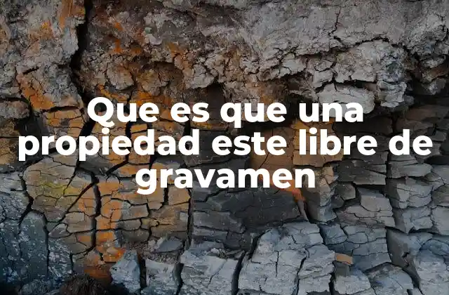 Que es que una Propiedad Este Libre de Gravamen