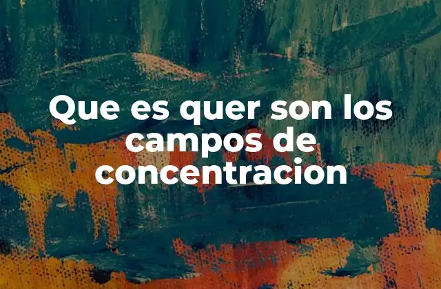 Que es Quer Son los Campos de Concentracion 2 El papel de los campos de concentración en la historia mundial