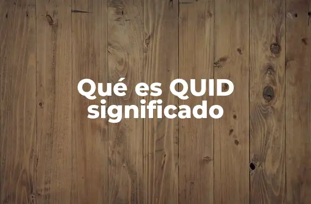 Qué es Quid Significado