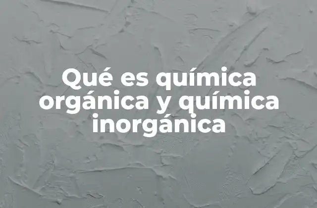 Qué es Química Orgánica y Química Inorgánica