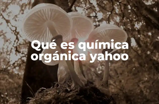 Qué es Química Orgánica Yahoo