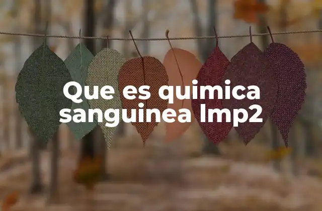 Que es Quimica Sanguinea Lmp2