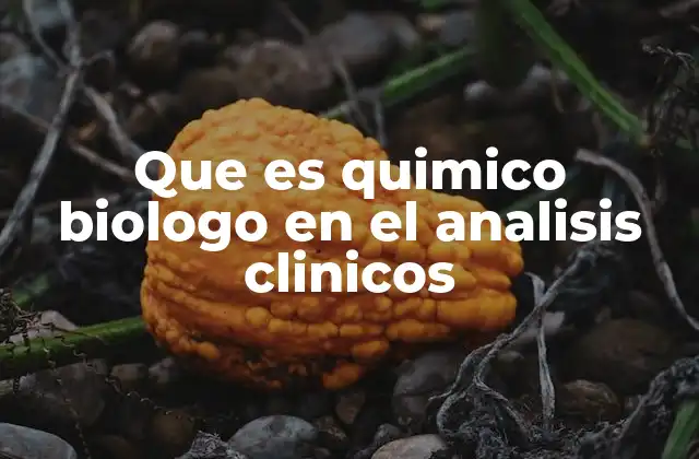Que es Quimico Biologo en el Analisis Clinicos