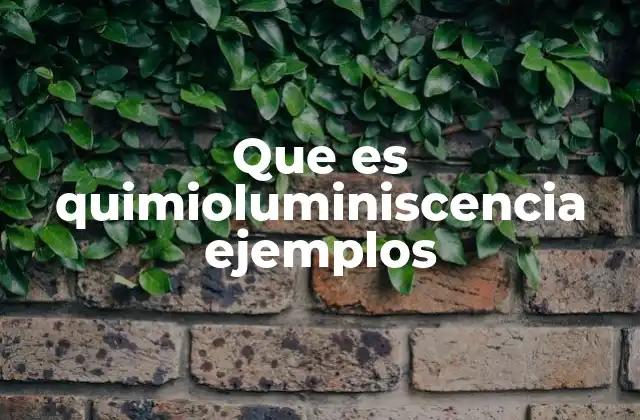 Que es Quimioluminiscencia Ejemplos