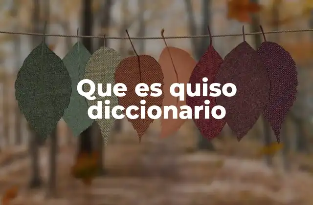 Que es Quiso Diccionario