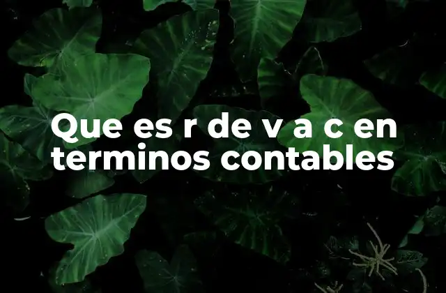 Que es R de V a C en Terminos Contables