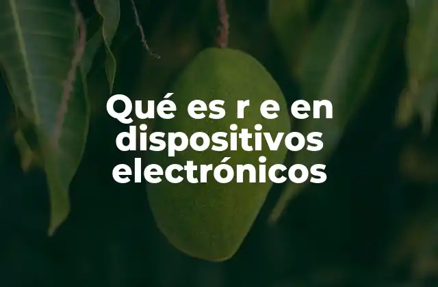 Qué es R e en Dispositivos Electrónicos