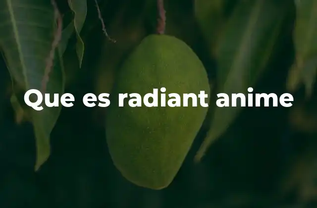 Que es Radiant Anime