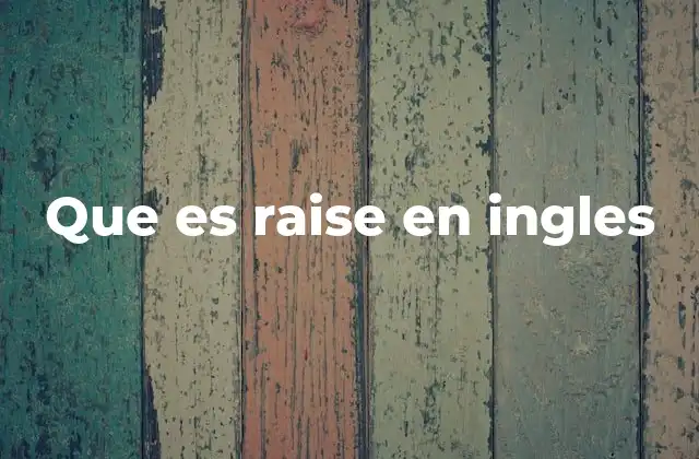 Que es Raise en Ingles