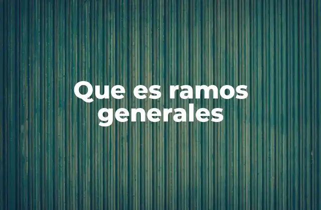 Que es Ramos Generales