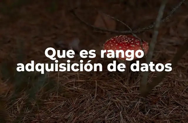Que es Rango Adquisición de Datos