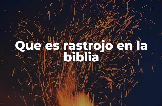 Que es Rastrojo en la Biblia
