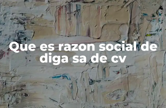Que es Razon Social de Diga Sa de Cv