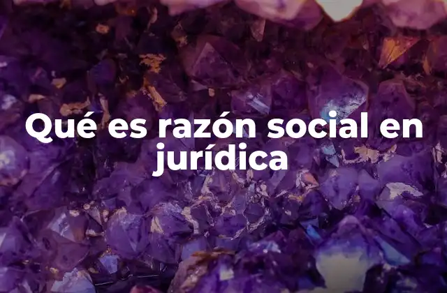 Qué es Razón Social en Jurídica