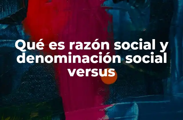 Qué es Razón Social y Denominación Social Versus