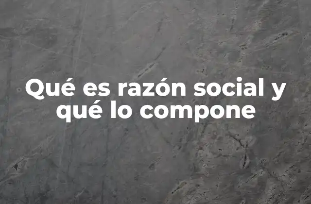Qué es Razón Social y Qué Lo Compone