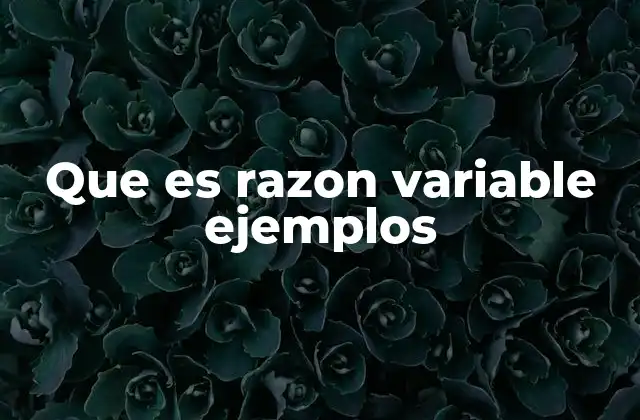 Que es Razon Variable Ejemplos