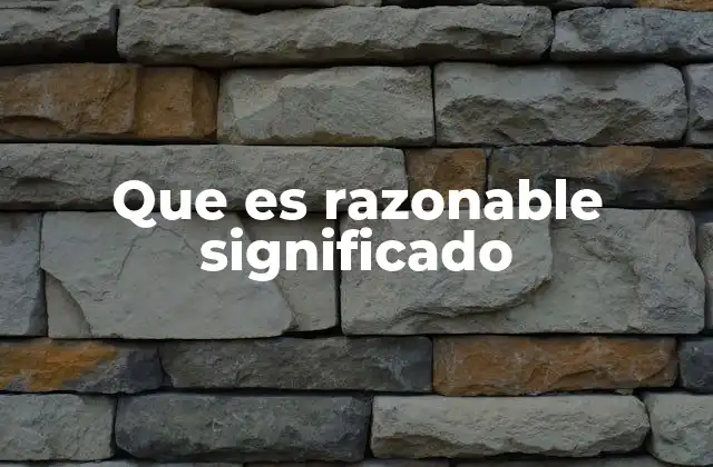 Que es Razonable Significado