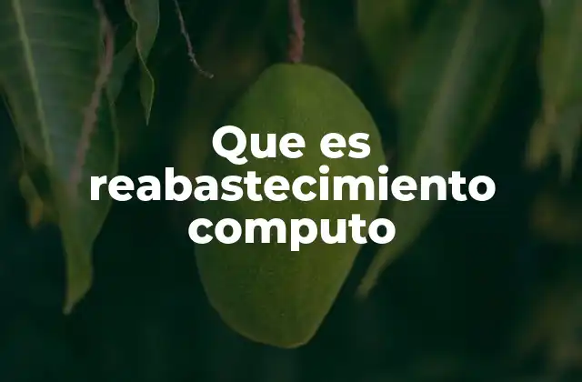 Que es Reabastecimiento Computo