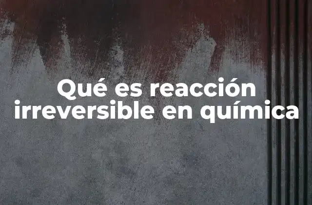 Qué es Reacción Irreversible en Química