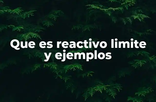 Que es Reactivo Limite y Ejemplos
