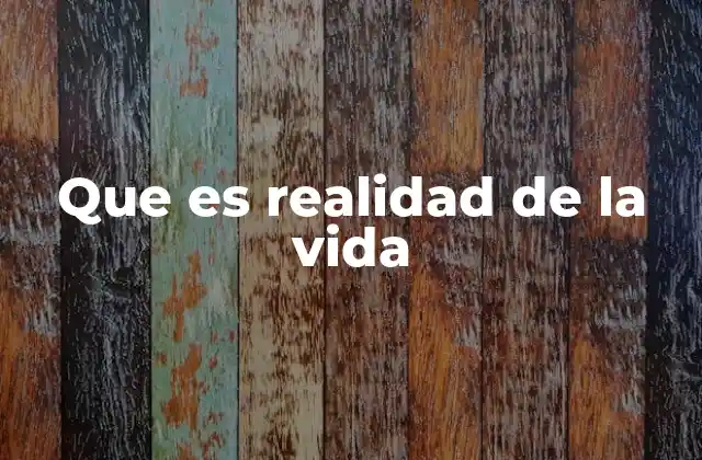 Que es Realidad de la Vida