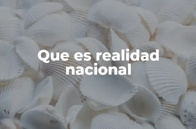 Que es Realidad Nacional