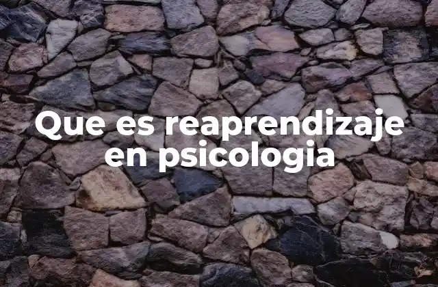 Que es Reaprendizaje en Psicologia