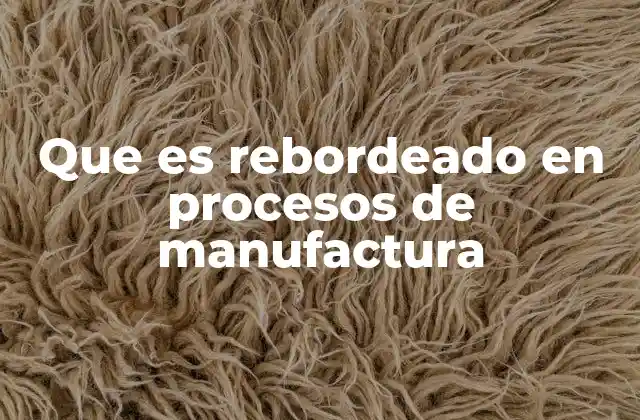 Que es Rebordeado en Procesos de Manufactura