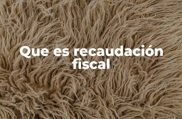 Que es Recaudación Fiscal