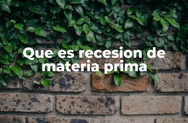 Que es Recesion de Materia Prima