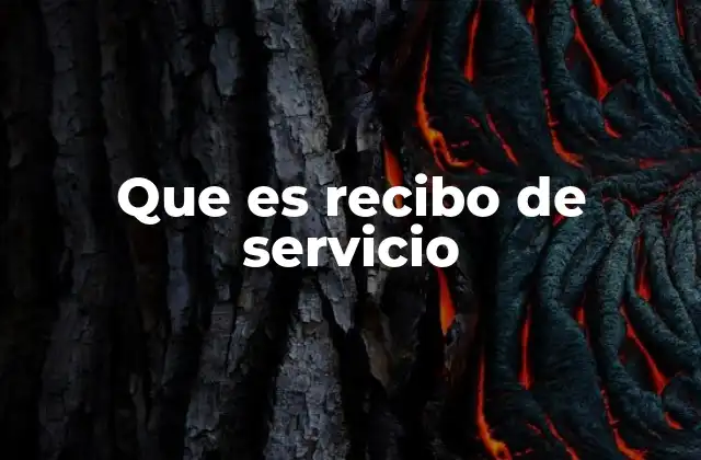 Que es Recibo de Servicio