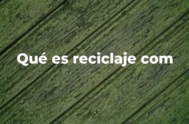 Qué es Reciclaje Com