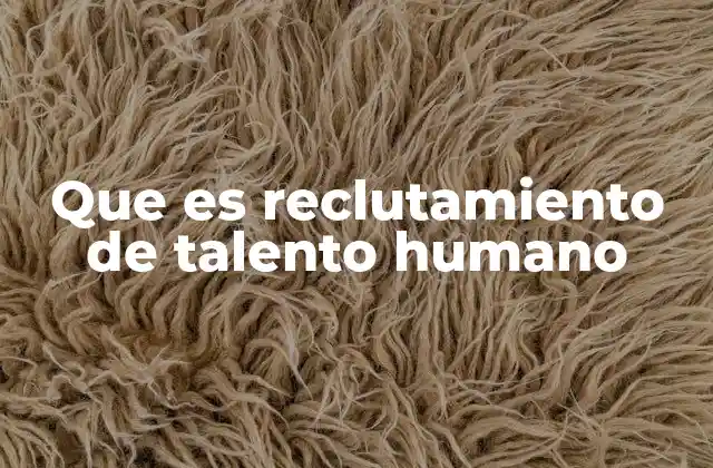 Que es Reclutamiento de Talento Humano