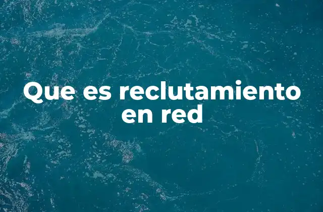 Que es Reclutamiento en Red